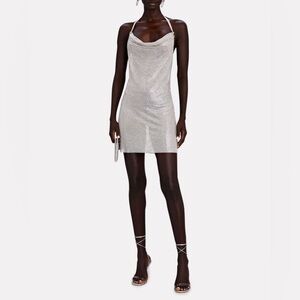 NWT Giuseppe Di Morabito Crystal Mini dress in silver